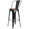 Flash Furniture Black Metal Barstool with Back and Wood Seat, 30" High, PK4 4-CH-31320-30GB-BK-WD-GG - alternate 7