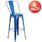 Flash Furniture 4 " High Blue Metal Indoor-Outdoor Barstool, PK4 4-CH-31320-30GB-BL-GG - alternate 6