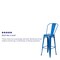 Flash Furniture 4 " High Blue Metal Indoor-Outdoor Barstool, PK4 4-CH-31320-30GB-BL-GG - alternate 4