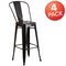 Flash Furniture 4PK 30"H Black-Antique Gold Metal Barstool w/Back 4-CH-31320-30GB-BQ-GG - alternate 2