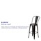 Flash Furniture 4PK 30"H Black-Antique Gold Metal Barstool w/Back 4-CH-31320-30GB-BQ-GG - alternate 4