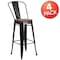 Flash Furniture Black-Antique Metal Stool, 30", PK4 4-CH-31320-30GB-BQ-WD-GG - alternate 3
