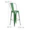 Flash Furniture 30" High Green Metal Indoor-Outdoor Barstool, PK4 4-CH-31320-30GB-GN-GG - alternate 8