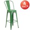 Flash Furniture 30" High Green Metal Indoor-Outdoor Barstool, PK4 4-CH-31320-30GB-GN-GG - alternate 4