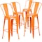 Flash Furniture 4PK 30" High Orange Metal Indoor-Outdoor Barstool 4-CH-31320-30GB-OR-GG - alternate 3