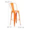 Flash Furniture 4PK 30" High Orange Metal Indoor-Outdoor Barstool 4-CH-31320-30GB-OR-GG - alternate 4