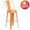 Flash Furniture 4PK 30" High Orange Metal Indoor-Outdoor Barstool 4-CH-31320-30GB-OR-GG - alternate 2