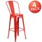 Flash Furniture 4 " High Red Metal Indoor-Outdoor Barstool, PK4 4-CH-31320-30GB-RED-GG - alternate 4