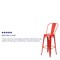 Flash Furniture 4 " High Red Metal Indoor-Outdoor Barstool, PK4 4-CH-31320-30GB-RED-GG - alternate 2