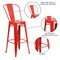 Flash Furniture 4 " High Red Metal Indoor-Outdoor Barstool, PK4 4-CH-31320-30GB-RED-GG - alternate 3