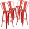 Flash Furniture Red Metal Barstool with Back and Wood Seat, 30" High, PK4 4-CH-31320-30GB-RED-WD-GG - alternate 2
