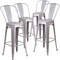 Flash Furniture 4PK 30" High Silver Metal Indoor-Outdoor Barstool 4-CH-31320-30GB-SIL-GG - alternate 3