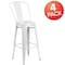 Flash Furniture 30" High White Metal Indoor-Outdoor Barstool, PK4 4-CH-31320-30GB-WH-GG - alternate 2
