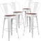 Flash Furniture White Metal Barstool with Back and Wood Seat, 30" High, PK4 4-CH-31320-30GB-WH-WD-GG - alternate 5
