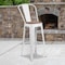 Flash Furniture White Metal Barstool with Back and Wood Seat, 30" High, PK4 4-CH-31320-30GB-WH-WD-GG - alternate 1