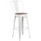 Flash Furniture White Metal Barstool with Back and Wood Seat, 30" High, PK4 4-CH-31320-30GB-WH-WD-GG - alternate 8
