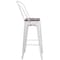 Flash Furniture White Metal Barstool with Back and Wood Seat, 30" High, PK4 4-CH-31320-30GB-WH-WD-GG - alternate 10