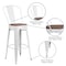 Flash Furniture White Metal Barstool with Back and Wood Seat, 30" High, PK4 4-CH-31320-30GB-WH-WD-GG - alternate 2