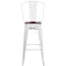 Flash Furniture White Metal Barstool with Back and Wood Seat, 30" High, PK4 4-CH-31320-30GB-WH-WD-GG - alternate 9