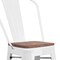 Flash Furniture White Metal Barstool with Back and Wood Seat, 30" High, PK4 4-CH-31320-30GB-WH-WD-GG - alternate 7
