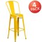 Flash Furniture 4PK 30" High Yellow Metal Indoor-Outdoor Barstool 4-CH-31320-30GB-YL-GG - alternate 6
