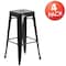Flash Furniture 4PK 30" High Backless Black Square Metal Barstool 4-CH-31320-30-BK-GG - alternate 2