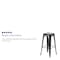 Flash Furniture 4PK 30" High Backless Black Square Metal Barstool 4-CH-31320-30-BK-GG - alternate 4