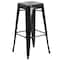 Flash Furniture 4PK 30" High Backless Black Square Metal Barstool 4-CH-31320-30-BK-GG - alternate 9