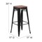 Flash Furniture Backless Black Metal Barstool with Square Wood Seat, 30" High, PK4 4-CH-31320-30-BK-WD-GG - alternate 9