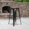 Flash Furniture Backless Black Metal Barstool with Square Wood Seat, 30" High, PK4 4-CH-31320-30-BK-WD-GG - alternate 1