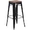Flash Furniture Backless Black Metal Barstool with Square Wood Seat, 30" High, PK4 4-CH-31320-30-BK-WD-GG - alternate 10