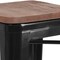 Flash Furniture Backless Black Metal Barstool with Square Wood Seat, 30" High, PK4 4-CH-31320-30-BK-WD-GG - alternate 6