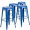 Flash Furniture 30" High Backless Blue Square Metal Barstool, PK4 4-CH-31320-30-BL-GG - alternate 3