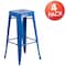 Flash Furniture 30" High Backless Blue Square Metal Barstool, PK4 4-CH-31320-30-BL-GG - alternate 2