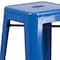 Flash Furniture 30" High Backless Blue Square Metal Barstool, PK4 4-CH-31320-30-BL-GG - alternate 5