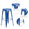 Flash Furniture 30" High Backless Blue Square Metal Barstool, PK4 4-CH-31320-30-BL-GG - alternate 6