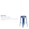 Flash Furniture Backless Blue Metal Barstool with Square Wood Seat, 30" High, PK4 4-CH-31320-30-BL-WD-GG - alternate 4