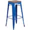 Flash Furniture Backless Blue Metal Barstool with Square Wood Seat, 30" High, PK4 4-CH-31320-30-BL-WD-GG - alternate 10