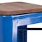 Flash Furniture Backless Blue Metal Barstool with Square Wood Seat, 30" High, PK4 4-CH-31320-30-BL-WD-GG - alternate 7