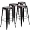 Flash Furniture 4PK 30"H No Back Black-Gold Square Metal Barstool 4-CH-31320-30-BQ-GG - alternate 3