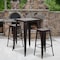 Flash Furniture 4PK 30"H No Back Black-Gold Square Metal Barstool 4-CH-31320-30-BQ-GG - alternate 1