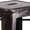 Flash Furniture 4PK 30"H No Back Black-Gold Square Metal Barstool 4-CH-31320-30-BQ-GG - alternate 4