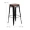 Flash Furniture Black-Antique Metal Stool, 30", PK4 4-CH-31320-30-BQ-WD-GG - alternate 6