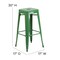 Flash Furniture 4PK 30"H No Back Green Metal Barstool Square Seat 4-CH-31320-30-GN-GG - alternate 9