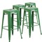 Flash Furniture 4PK 30"H No Back Green Metal Barstool Square Seat 4-CH-31320-30-GN-GG - alternate 3