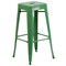 Flash Furniture 4PK 30"H No Back Green Metal Barstool Square Seat 4-CH-31320-30-GN-GG - alternate 7