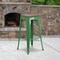 Flash Furniture Backless Green Metal Barstool with Square Wood Seat, 30" High, PK4 4-CH-31320-30-GN-WD-GG - alternate 1
