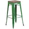 Flash Furniture Backless Green Metal Barstool with Square Wood Seat, 30" High, PK4 4-CH-31320-30-GN-WD-GG - alternate 8