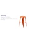 Flash Furniture 4PK 30"H No Back Orange Metal Barstool Square Seat 4-CH-31320-30-OR-GG - alternate 3