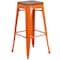 Flash Furniture Backless Orange Metal Barstool with Square Wood Seat, 30" High, PK4 4-CH-31320-30-OR-WD-GG - alternate 10